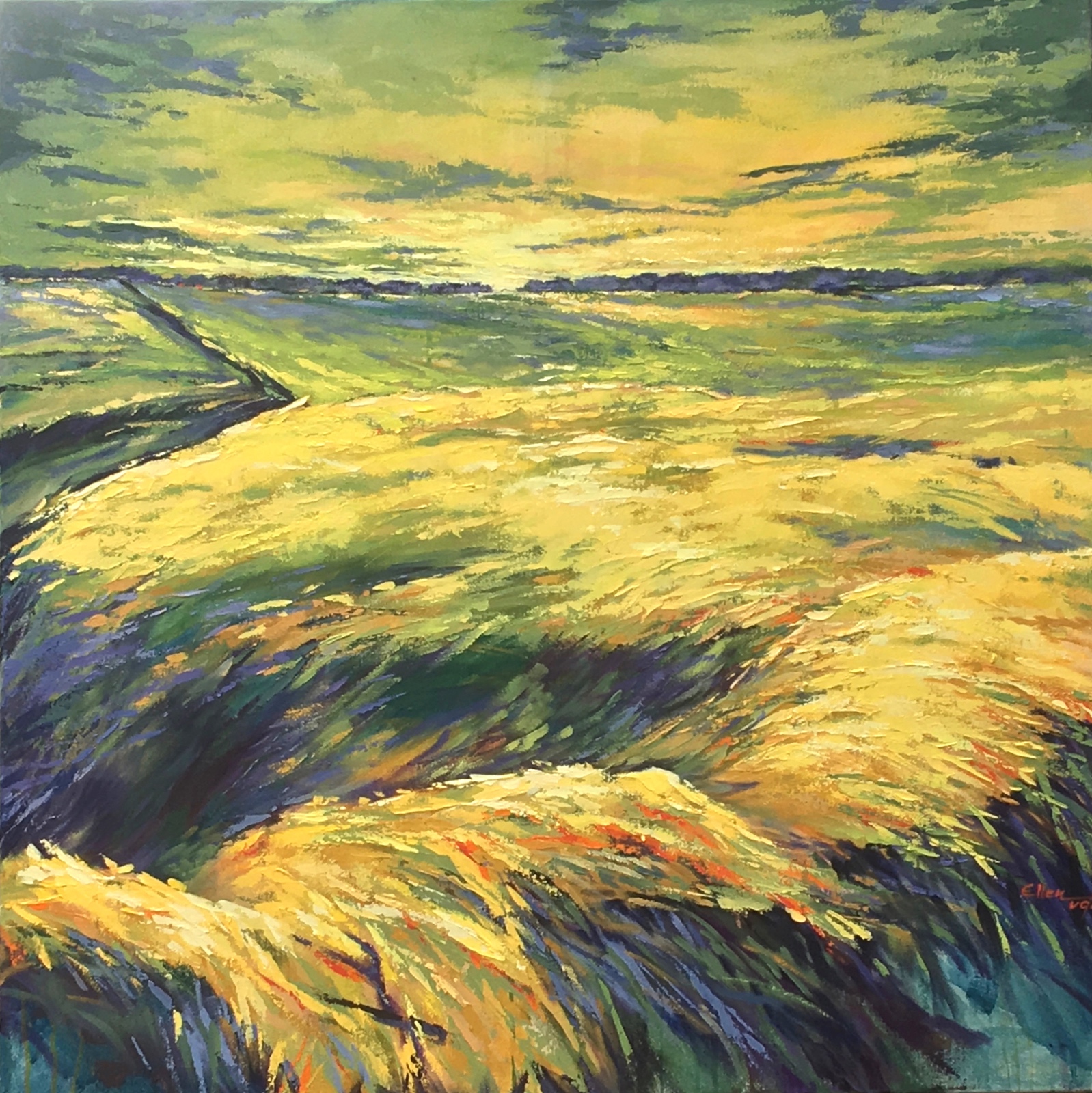 14 Grain in the wind acryl auf Leinwand 100x100 cm 